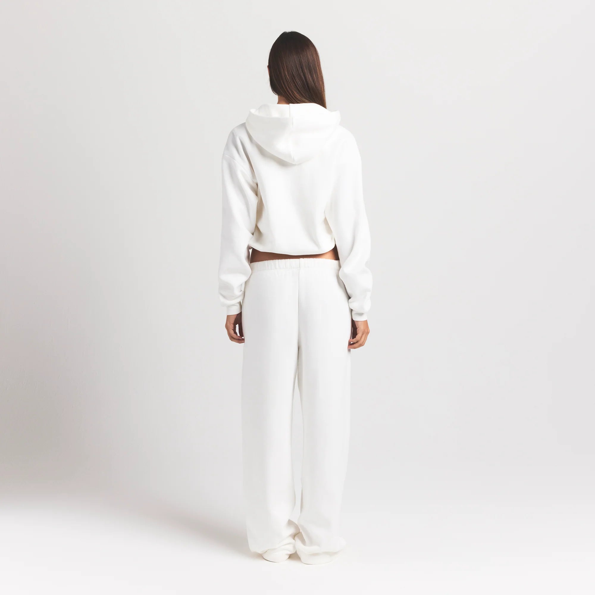 COTTON FLEECE CLASSIC HOODIE | MARBLE ON A MODEL BACK VIEW @ | FOCUS: 0.9, 0.1, 0.7