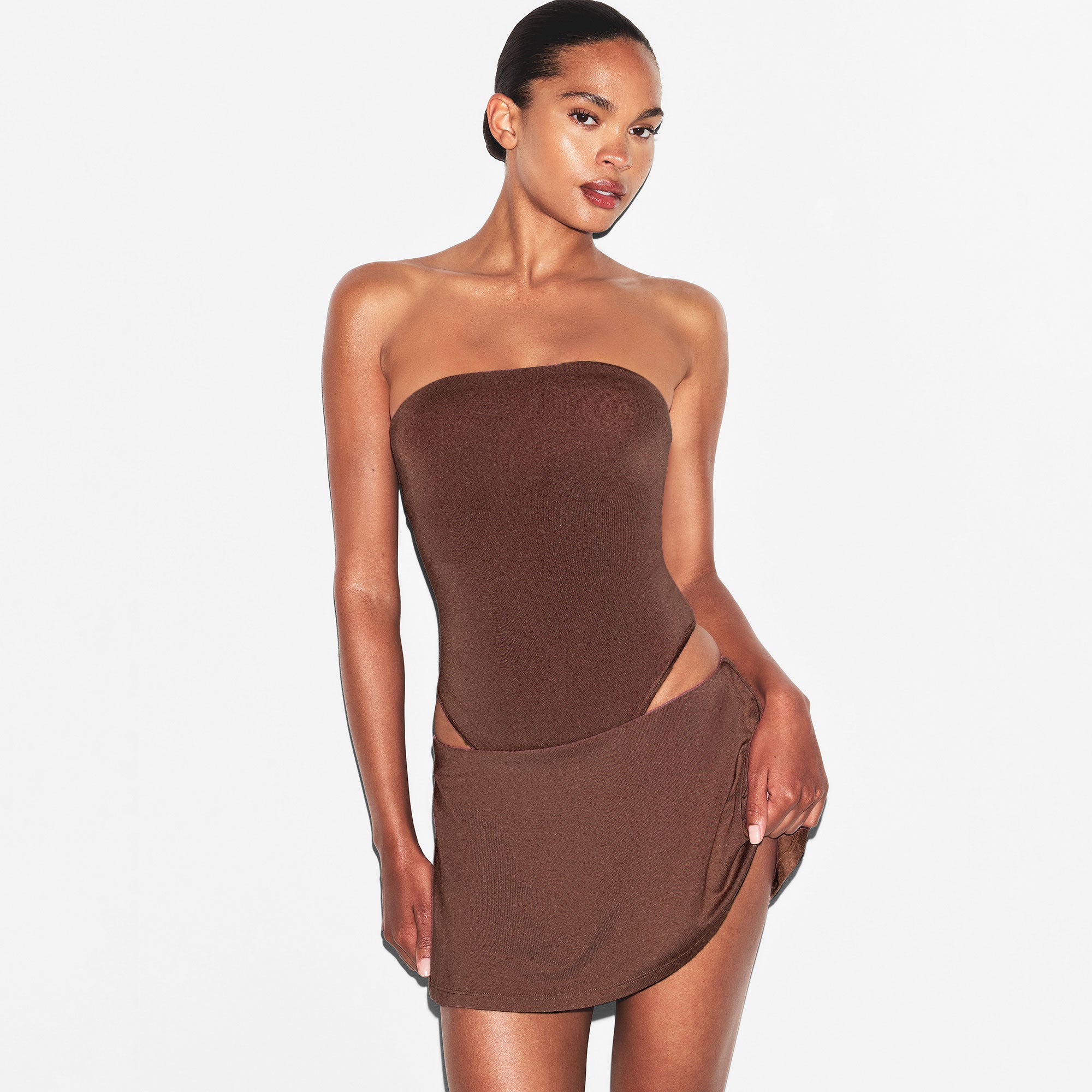 SMOOTH LAYERS MINI SKORT | COCOA
