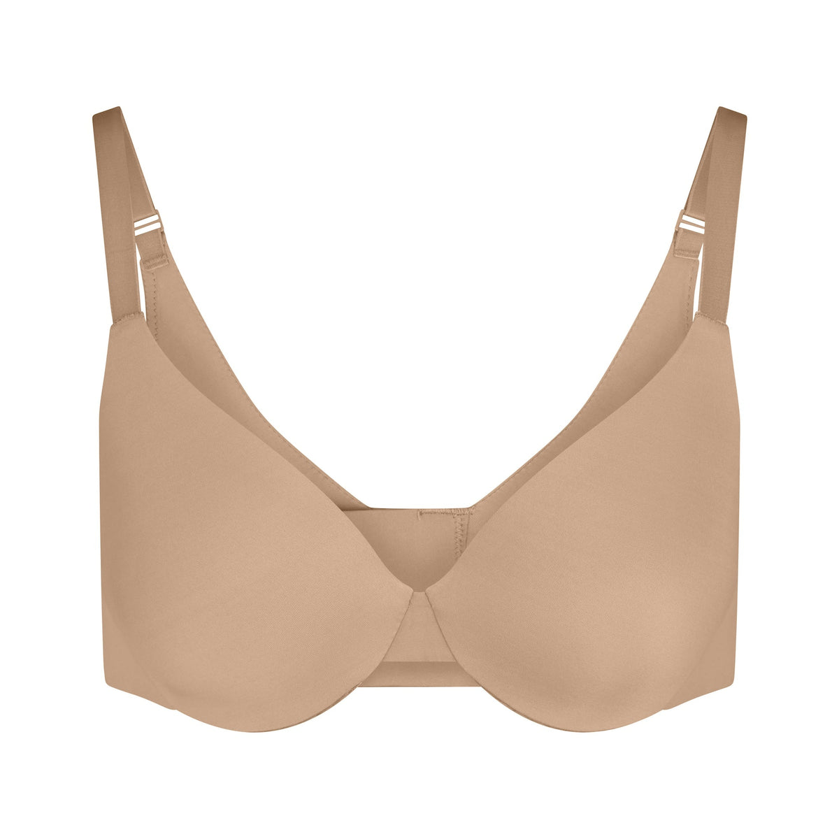 SMOOTHING INTIMATES FULL COVERAGE BRA | CLAY (PLUNGE BRAS) FLAT ON A WHITE BACKGROUND | FLT
