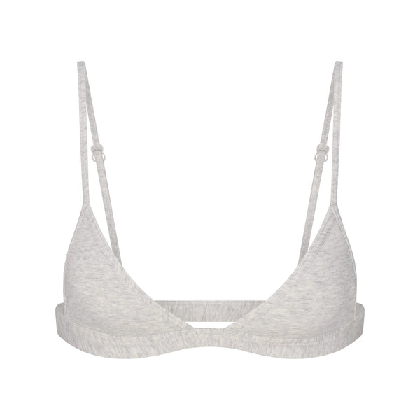 EVERYDAY COTTON TRIANGLE BRALETTE | LIGHT HEATHER GREY