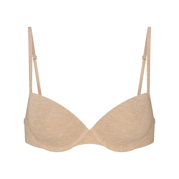 EVERYDAY COTTON T-SHIRT BRA | CLAY HEATHER FLAT ON A WHITE BACKGROUND | FLT