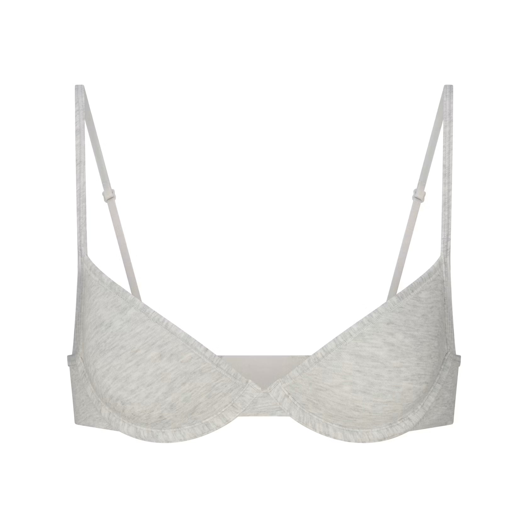 EVERYDAY COTTON UNLINED DEMI BRA | LIGHT HEATHER GREY