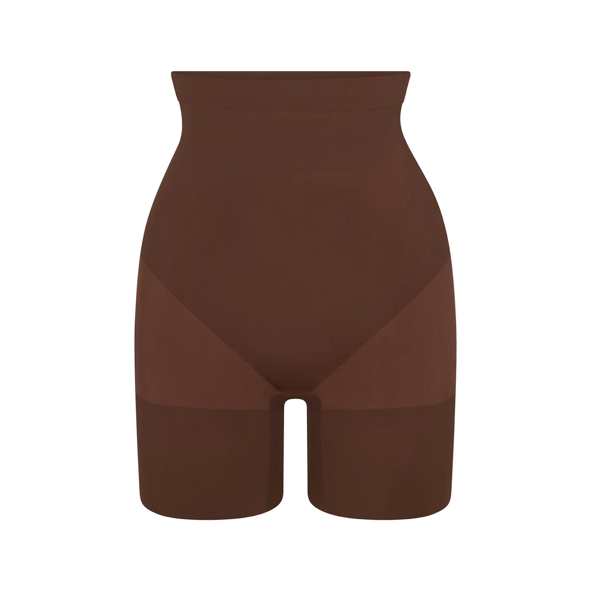 SHEER SEAMLESS HIGH-WAISTED MID THIGH SHORT | COCOA