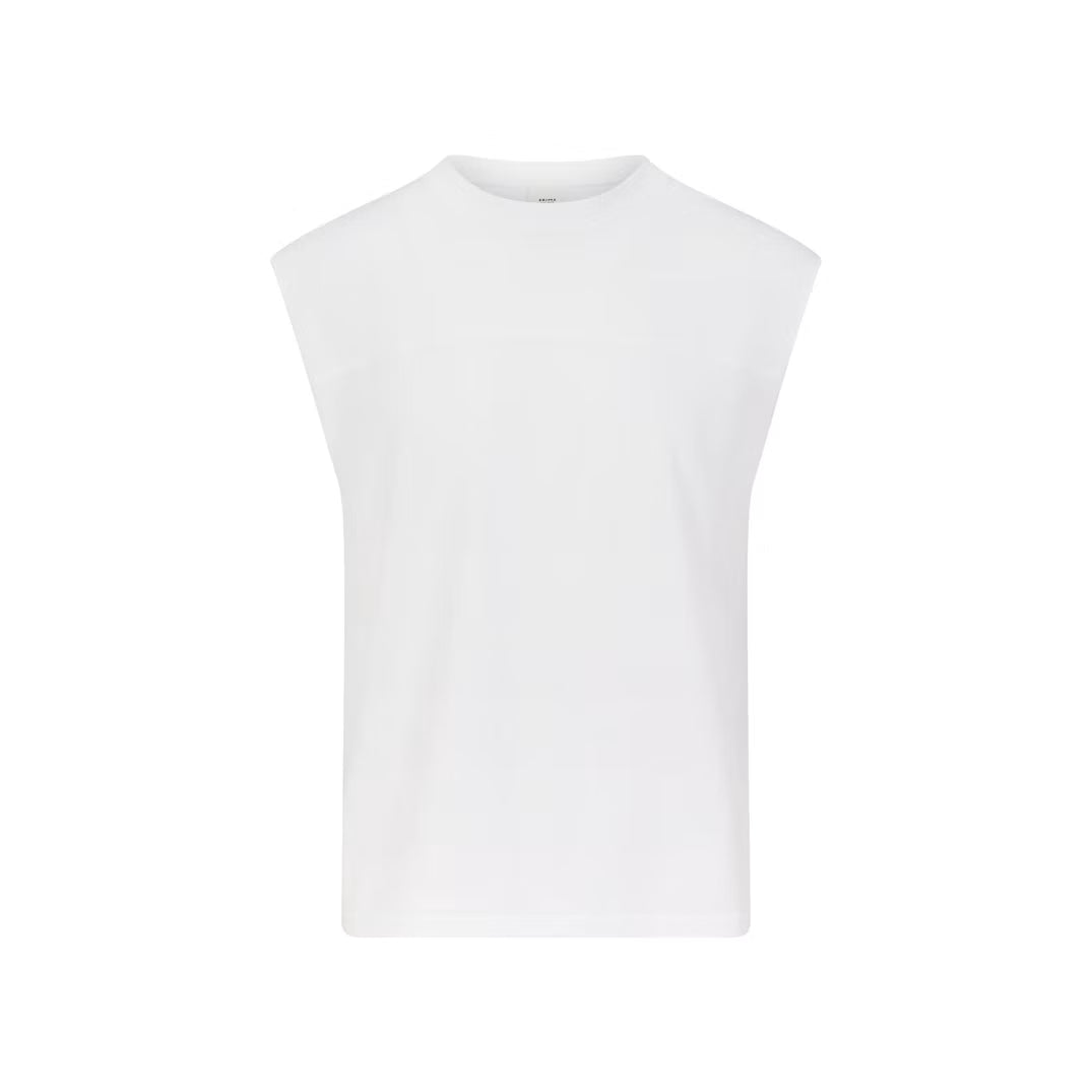 HEAVYWEIGHT COTTON MENS CROPPED MUSCLE TANK | CHALK