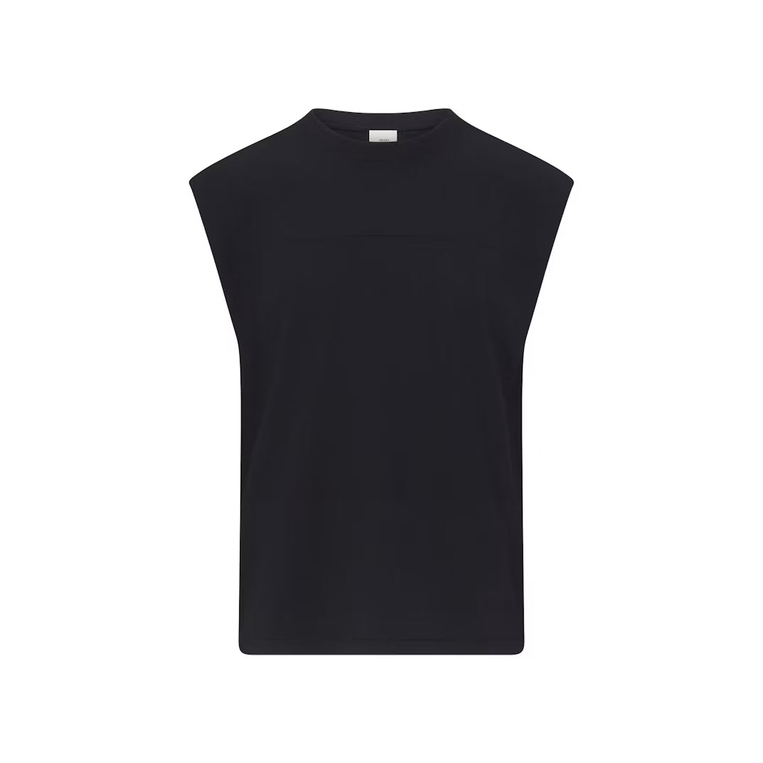 HEAVYWEIGHT COTTON MENS CROPPED MUSCLE TANK | OBSIDIAN
