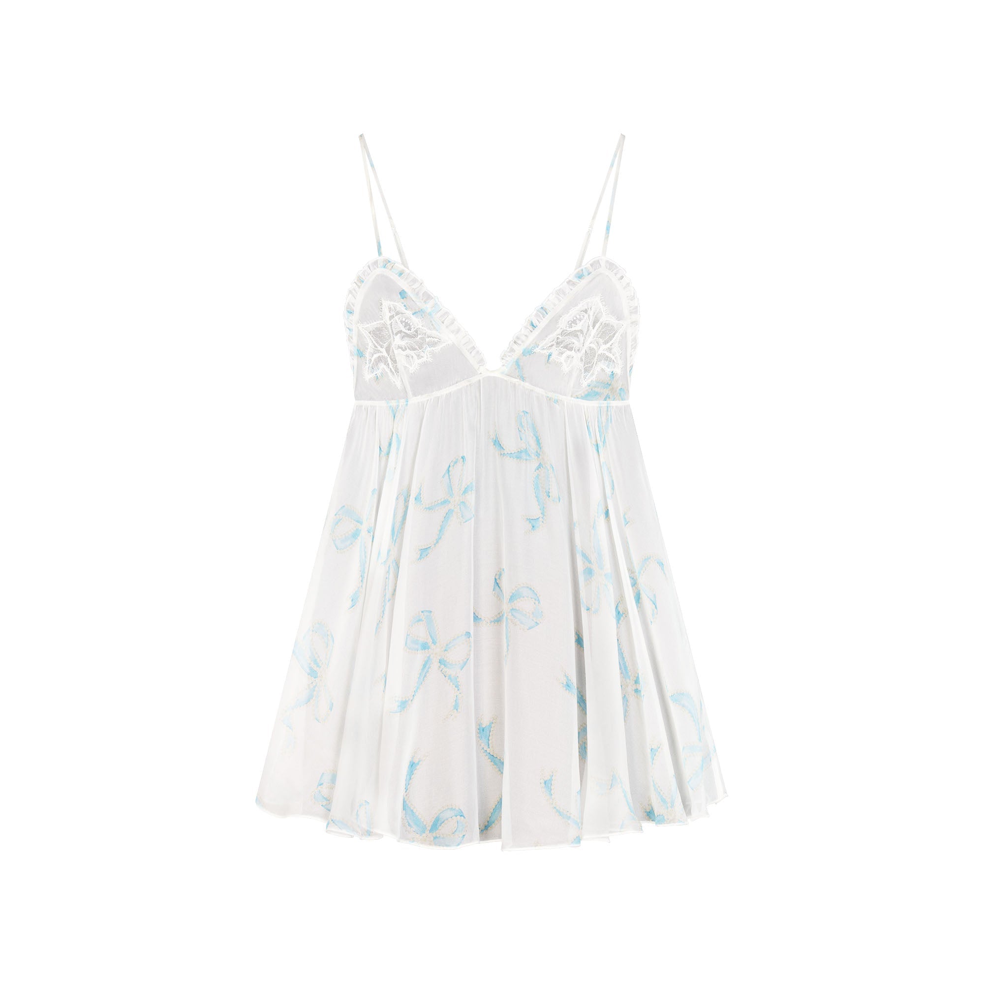 SKIMS ROMANCE BABYDOLL SLIP | IVORY PEARL BOWS PRINT