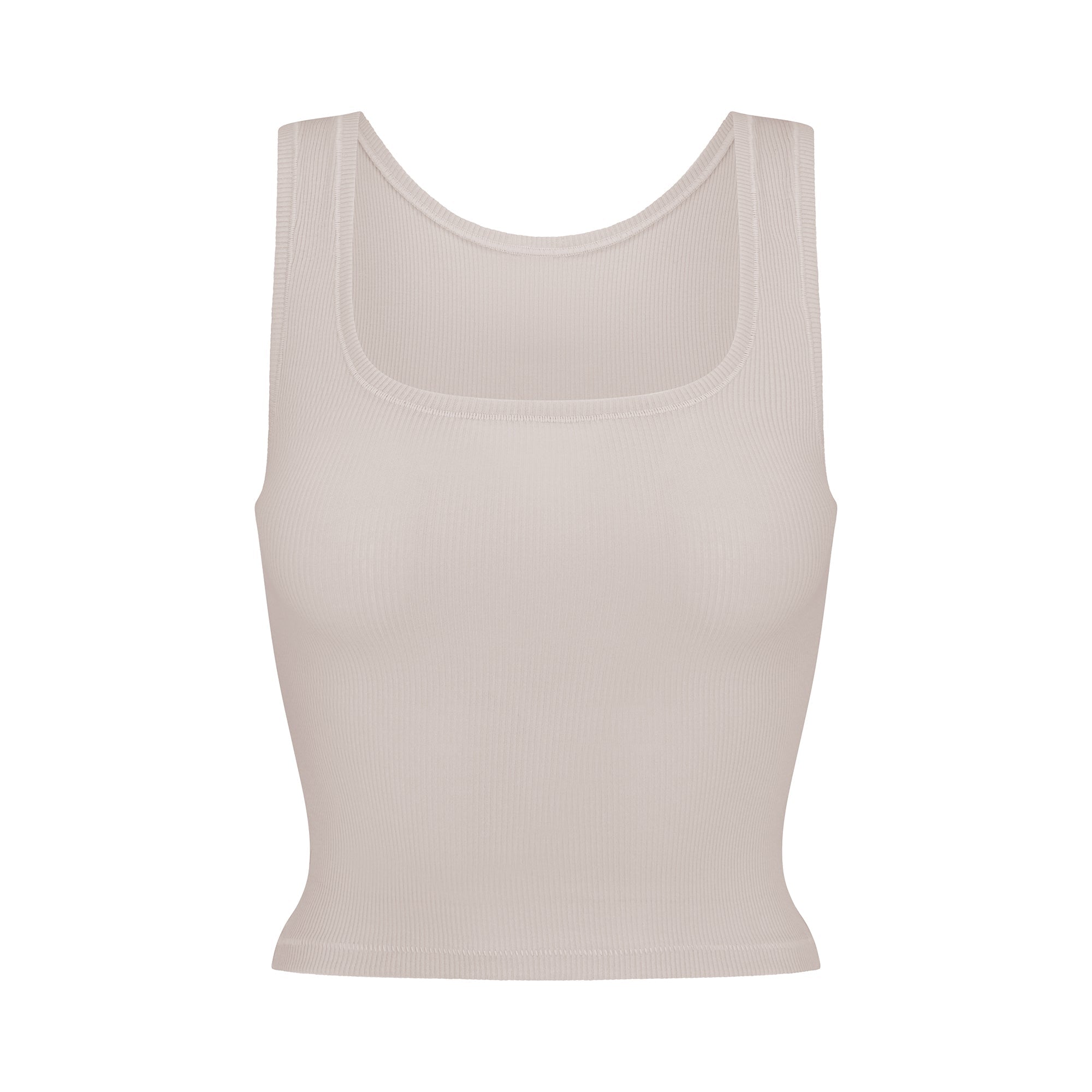COTTON RIB TANK | STONE(TANKS, TOPS) FLAT ON A WHITE BACKGROUND | FLT