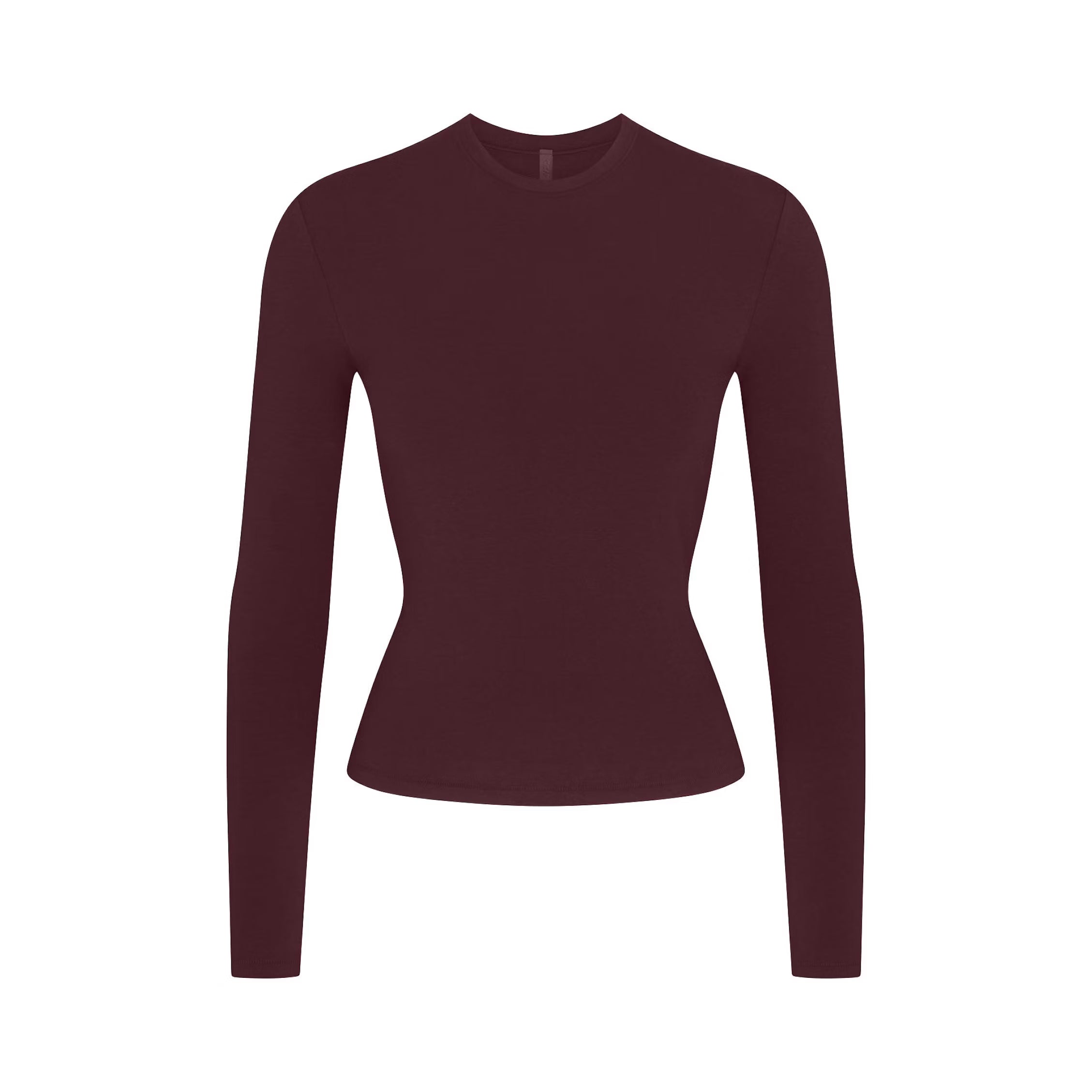 COTTON JERSEY LONG SLEEVE T-SHIRT | CURRANT