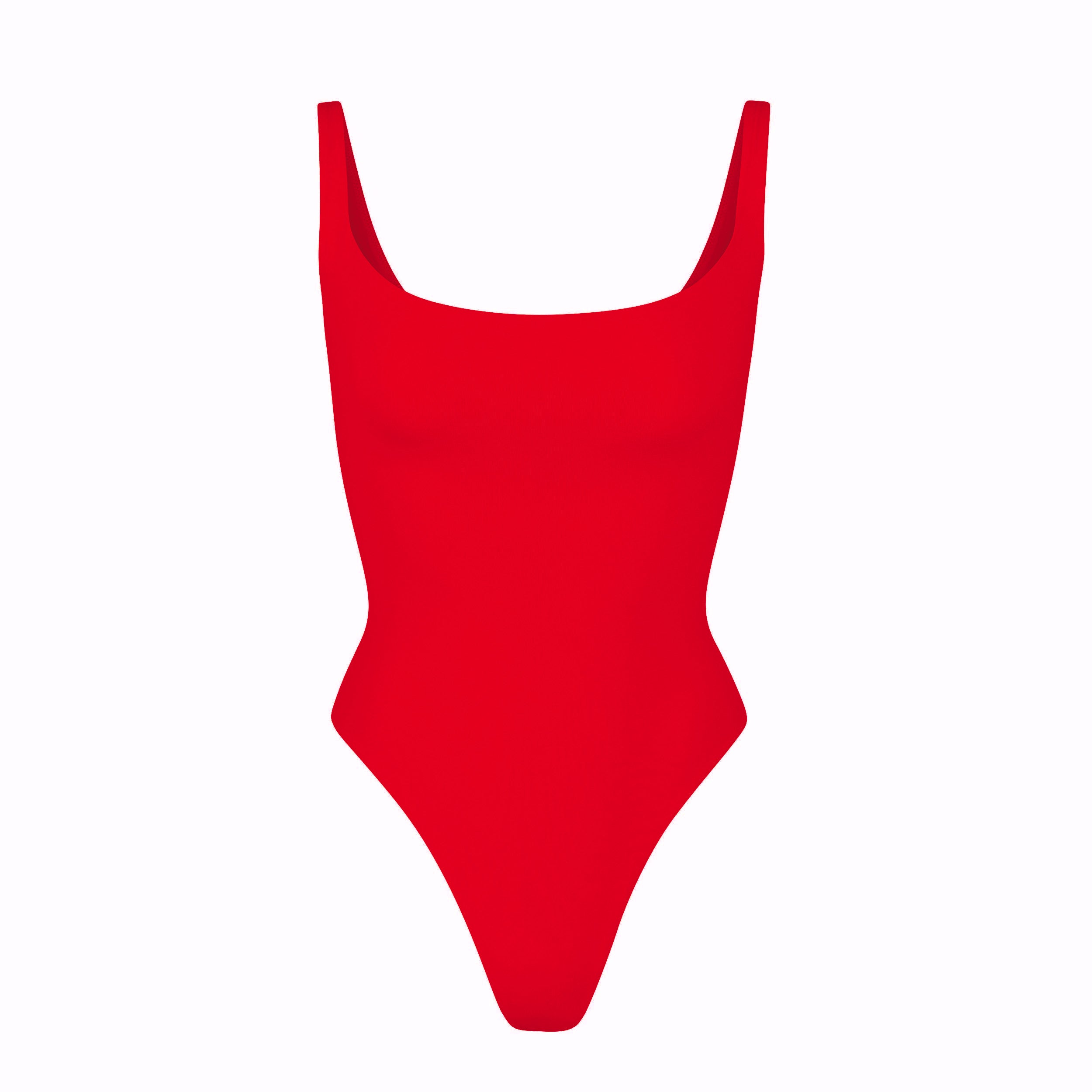 FITS EVERYBODY SQUARE NECK BODYSUIT | CHERRY FLAT ON A WHITE BACKGROUND | FLT