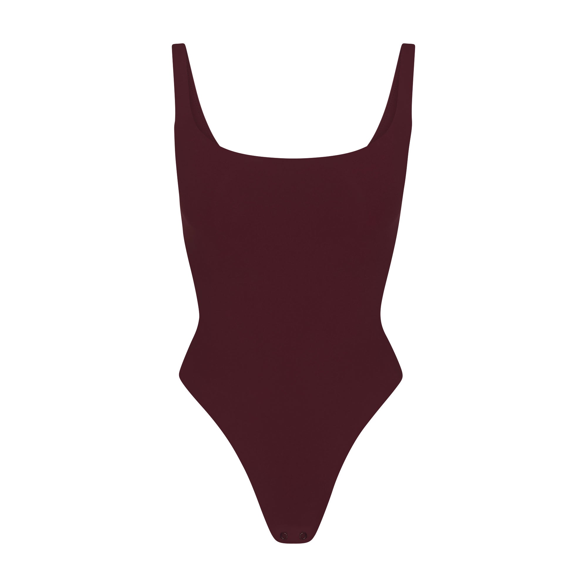 FITS EVERYBODY SQUARE NECK BODYSUIT | CURRANT FLAT ON A WHITE BACKGROUND | FLT
