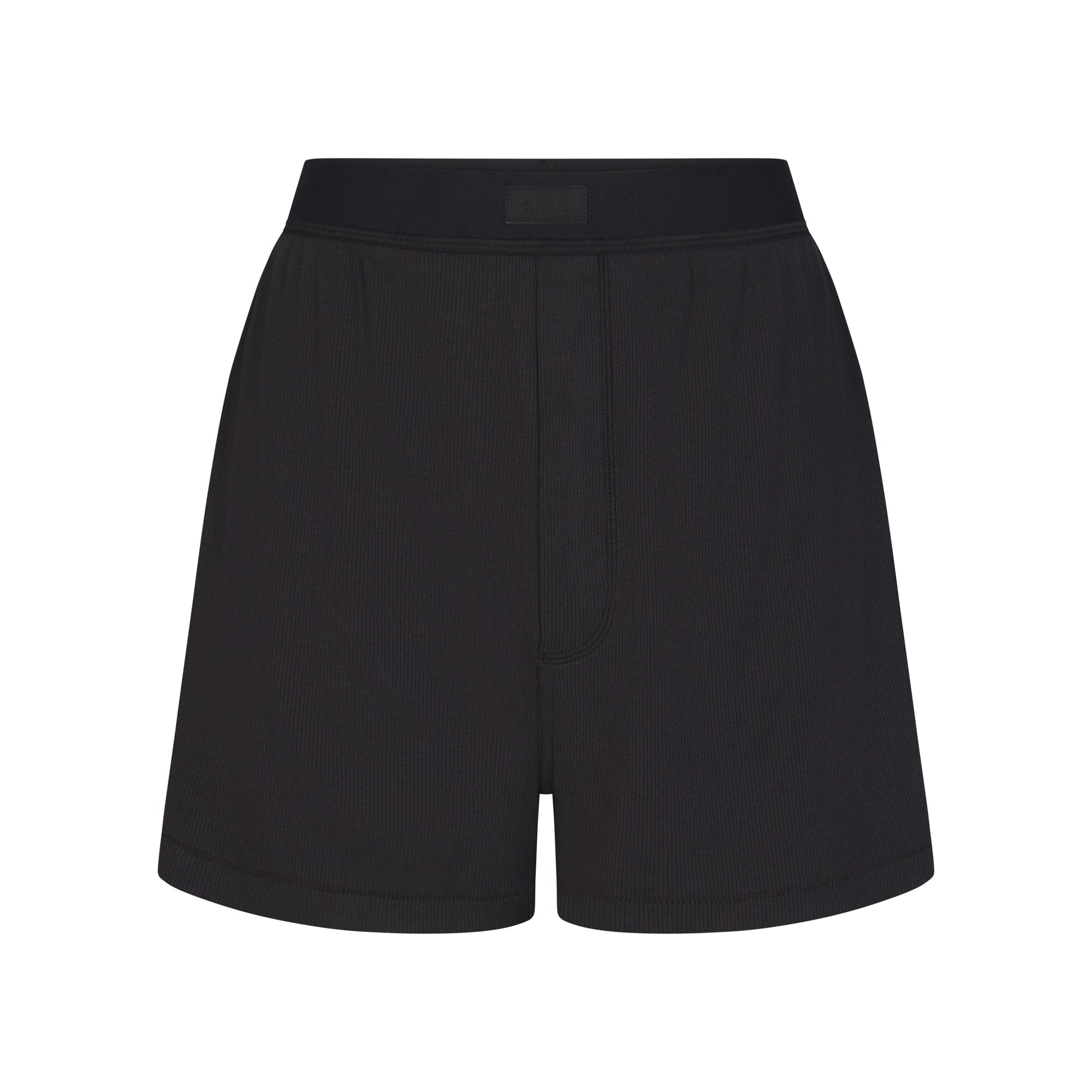 COTTON RIB LOOSE BOXER | SOOT (BOXERS, BOTTOMS) LAYS FLAT ON A WHITE BACKGROUND | FLT