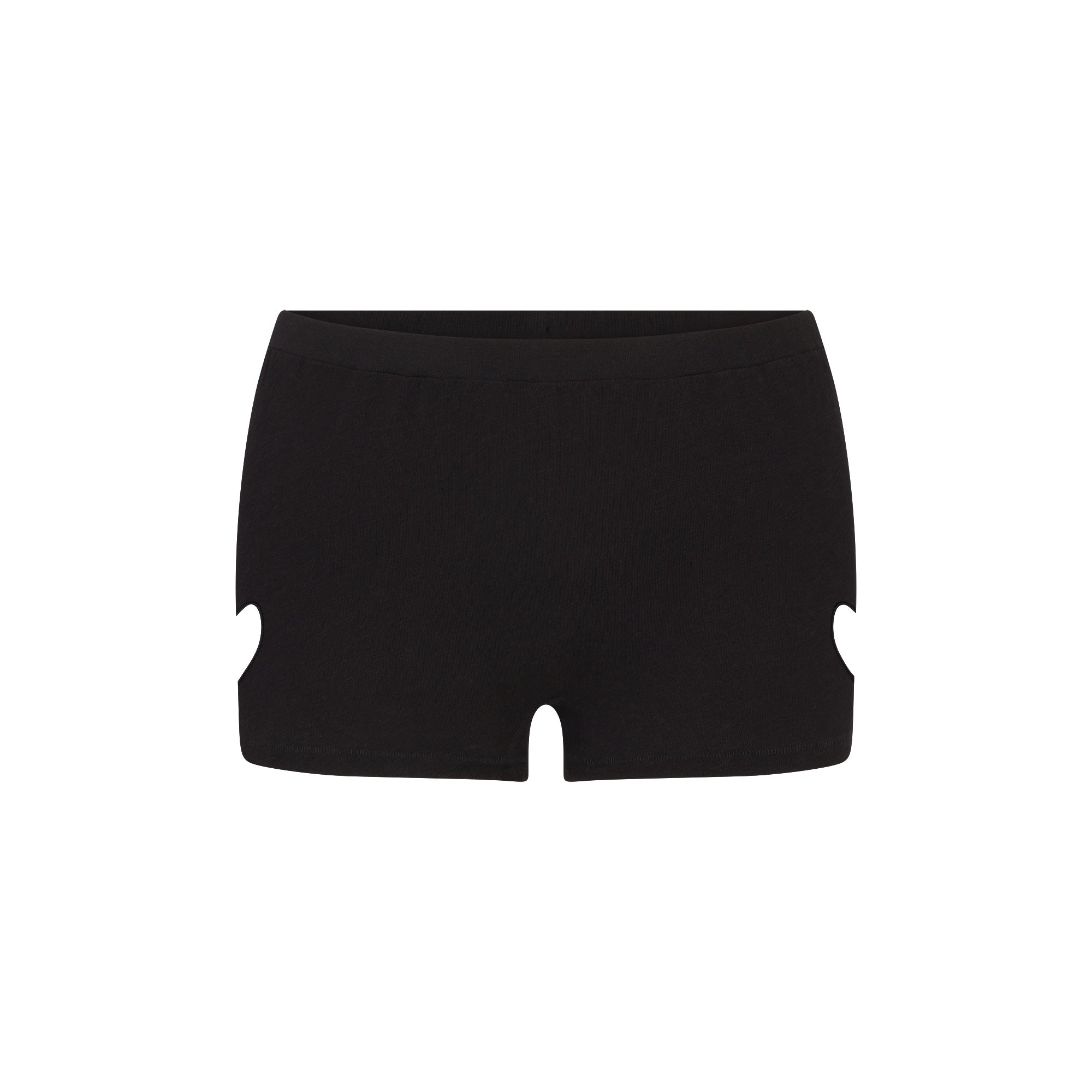 WORN IN JERSEY HEART MICRO SHORT | WASHED ONYX FLAT ON A WHITE BACKGROUND | FLT