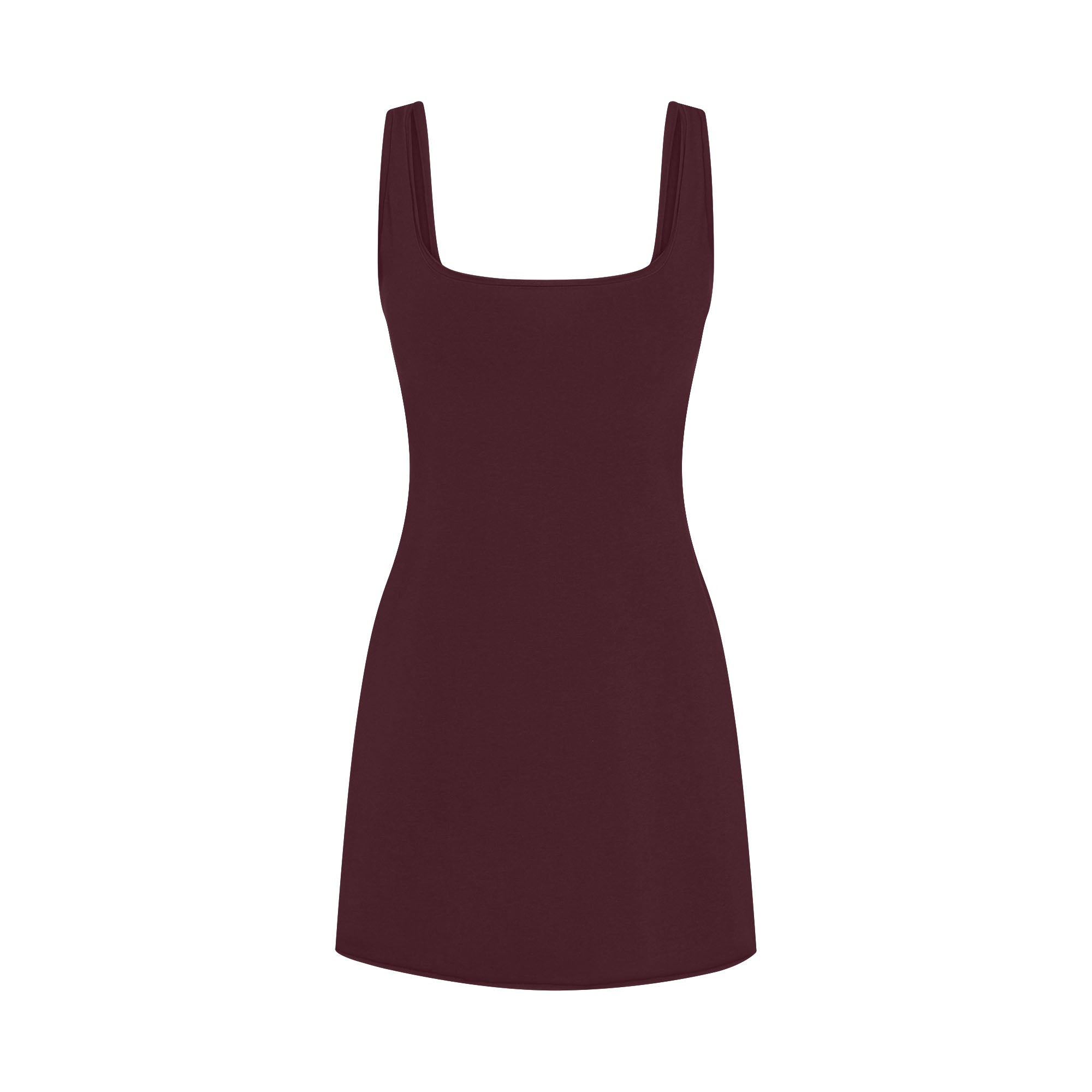 COTTON JERSEY MINI DRESS | CURRANT FLAT ON A WHITE BACKGROUND | FLT