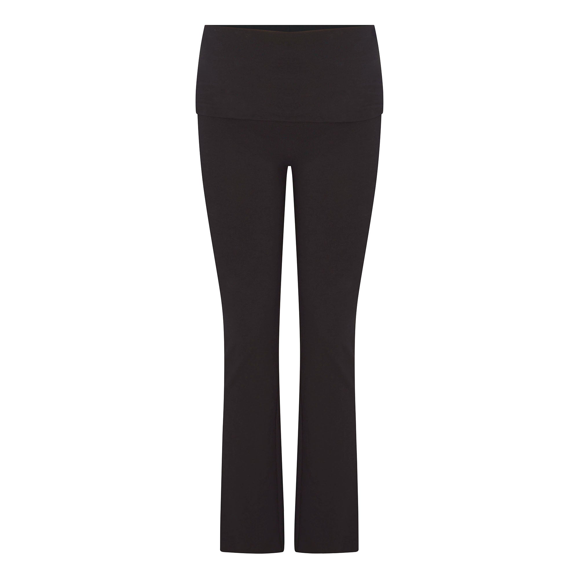 COTTON JERSEY MATERNITY FOLDOVER PANT | SOOT FLAT ON A WHITE BACKGROUND | FLT