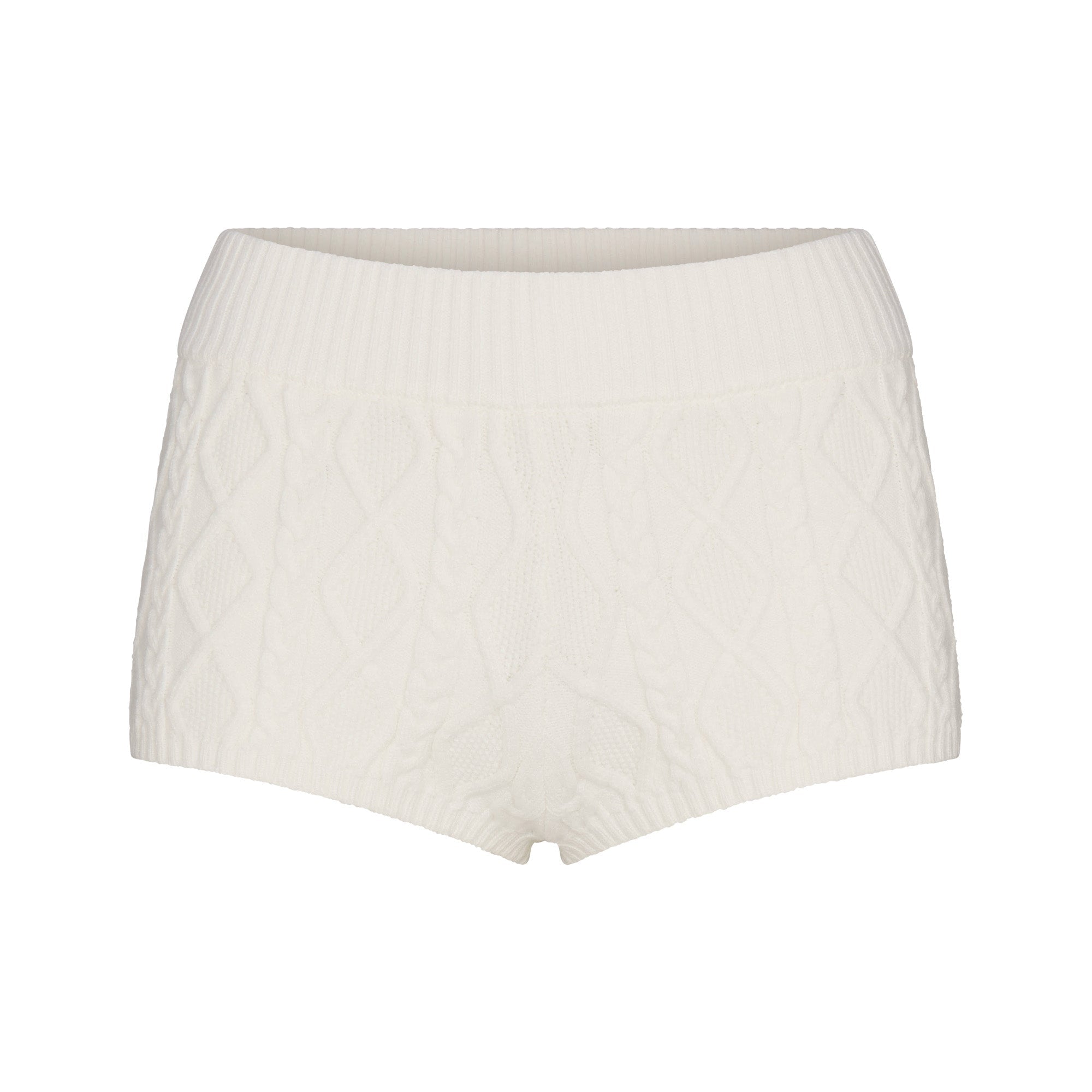 SWEATER KNIT SHORT | IVORY FLAT ON A WHITE BACKGROUND | FLT
