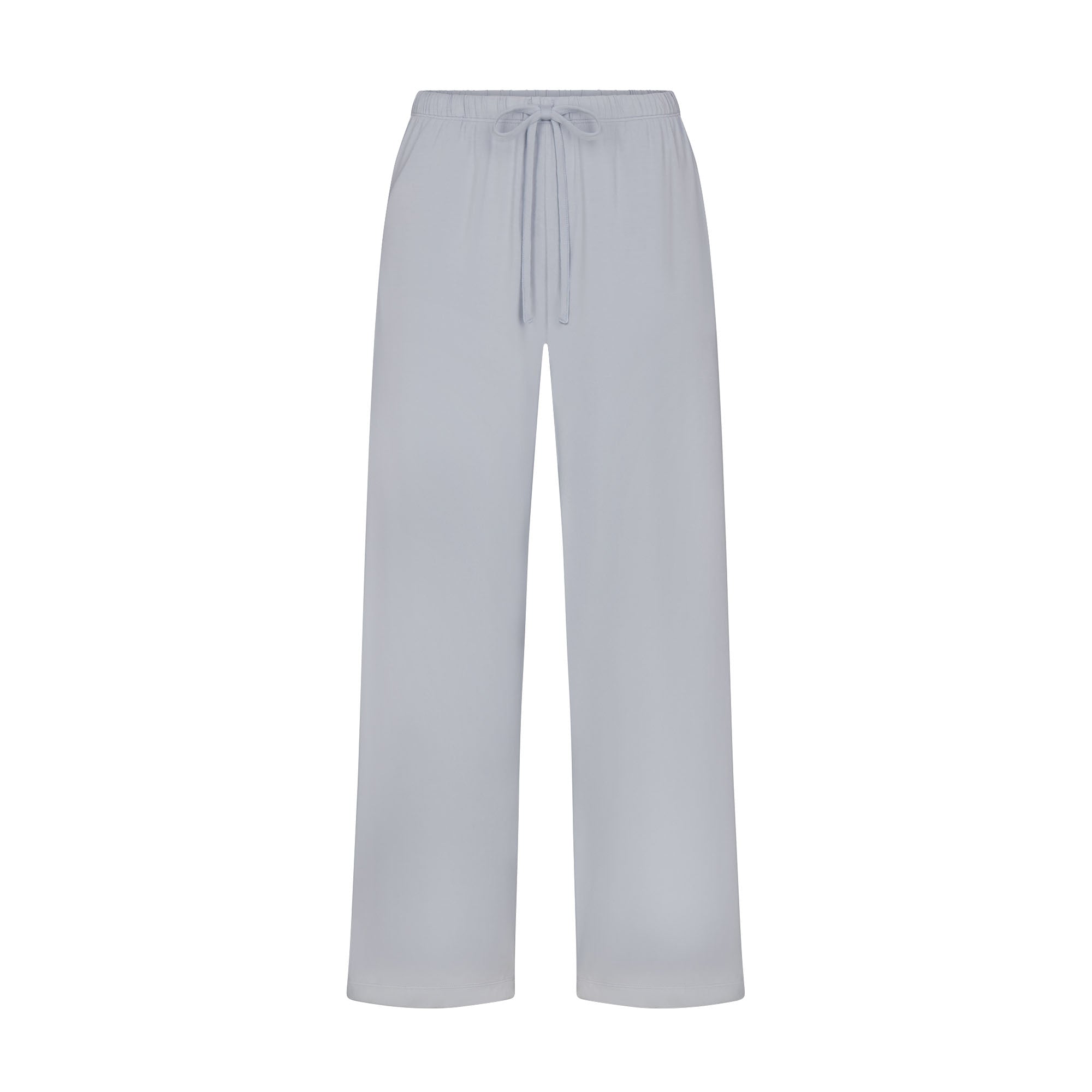 SKIMS SLEEP CROPPED LONG SLEEVE AND PANT SET | ZEN BLUE FLAT ON A WHITE BACKGROUND | FLT