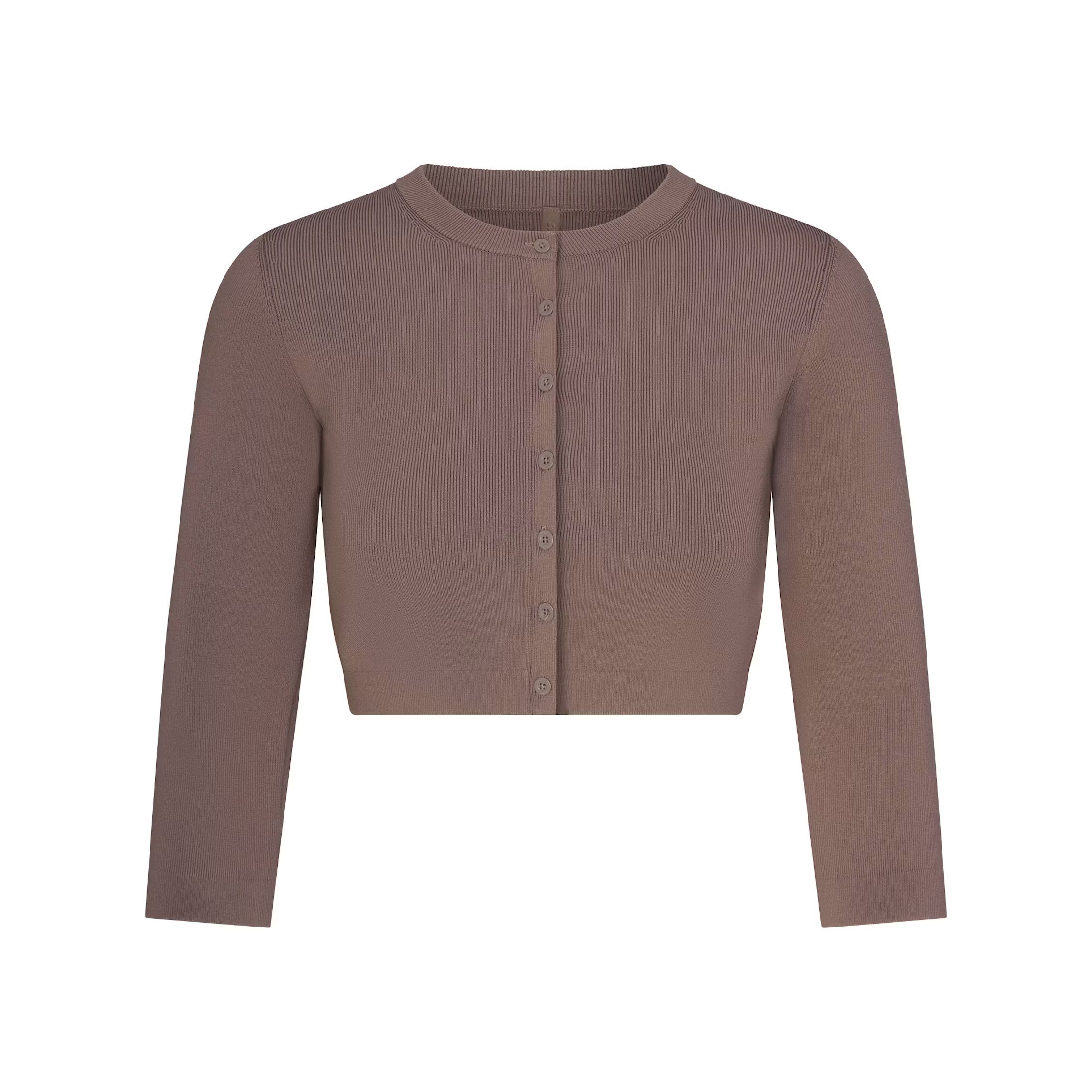 REFINED KNIT CROPPED CARDIGAN | AMETHYST