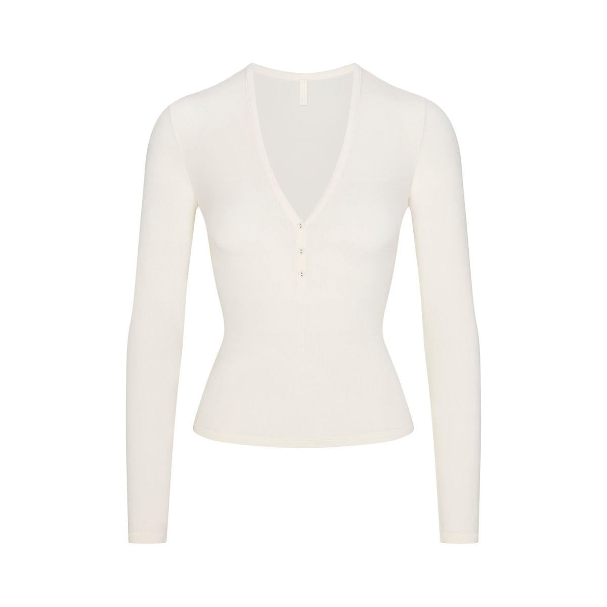 CLOUD SLEEP HENLEY | ECRU FLAT ON A WHITE BACKGROUND | FLT
