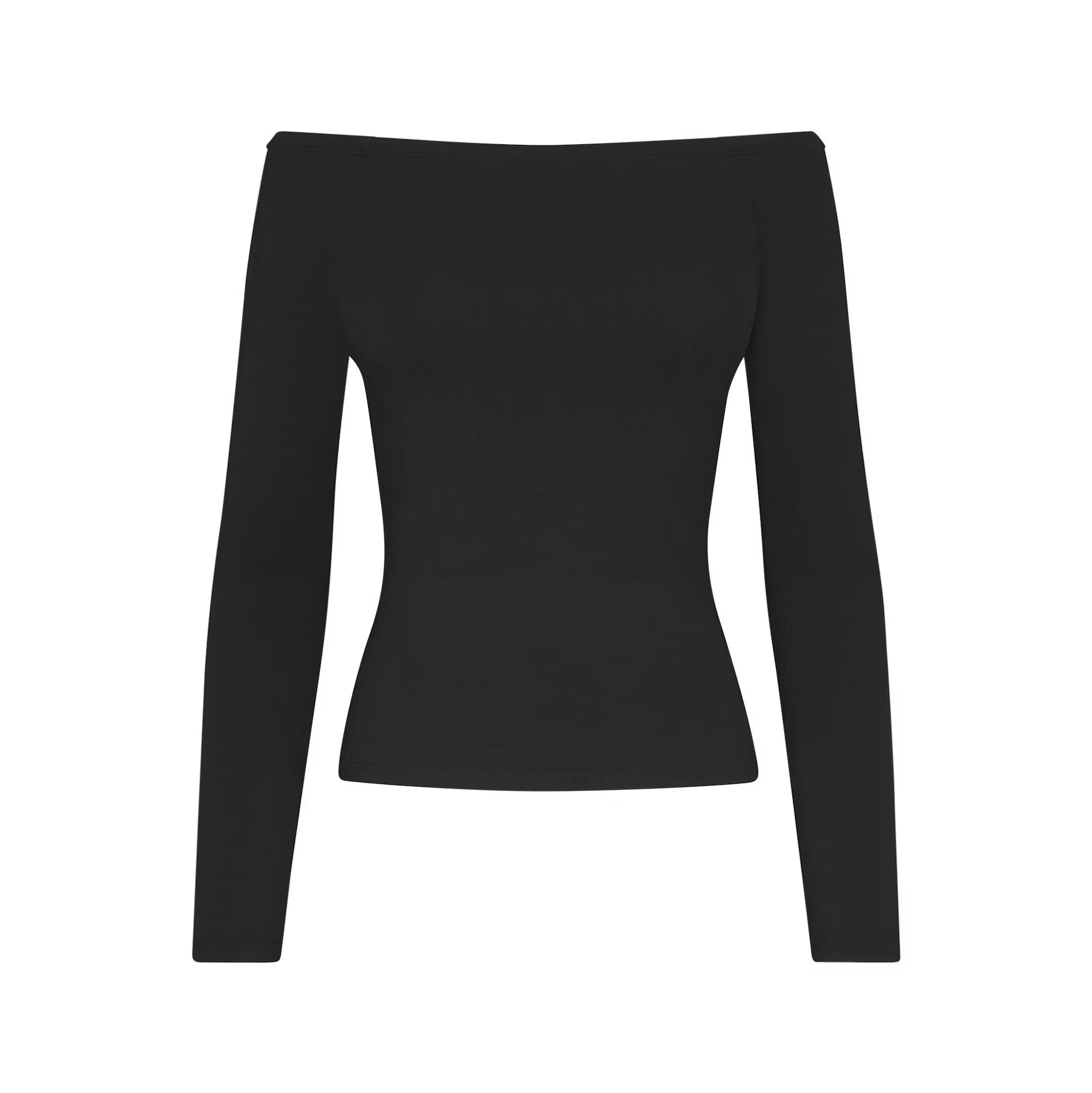 SMOOTH LAYERS OFF THE SHOULDER TOP | OBSIDIAN