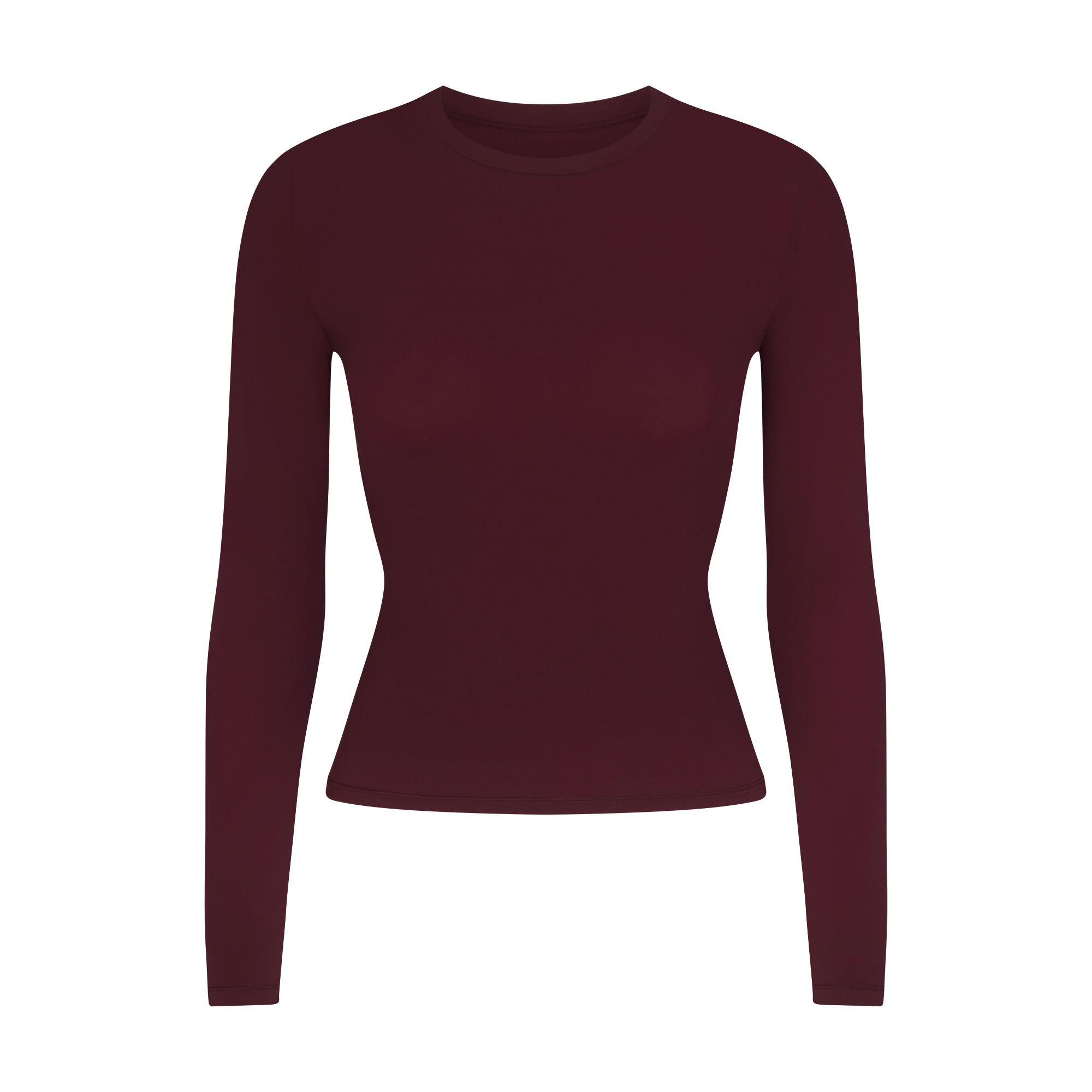 FITS EVERYBODY LONG SLEEVE T-SHIRT | CURRANT FLAT ON A WHITE BACKGROUND | FLT