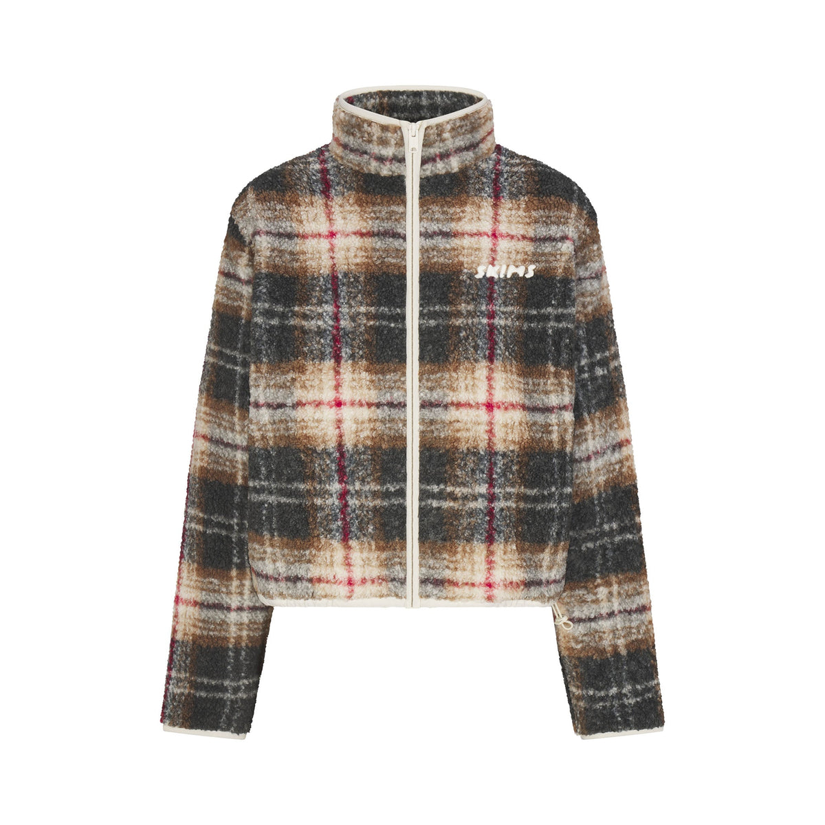 TEDDY BOXY ZIP UP JACKET | SIENNA HERITAGE PLAID FLAT ON A WHITE BACKGROUND | FLT