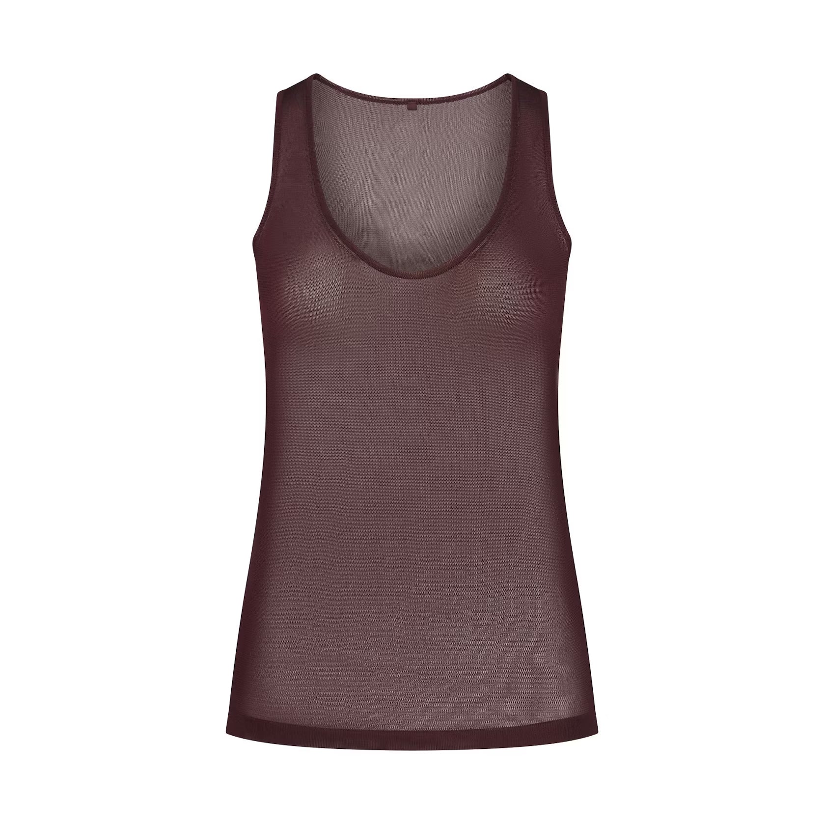 SLINKY KNIT SCOOP TANK| CURRANT