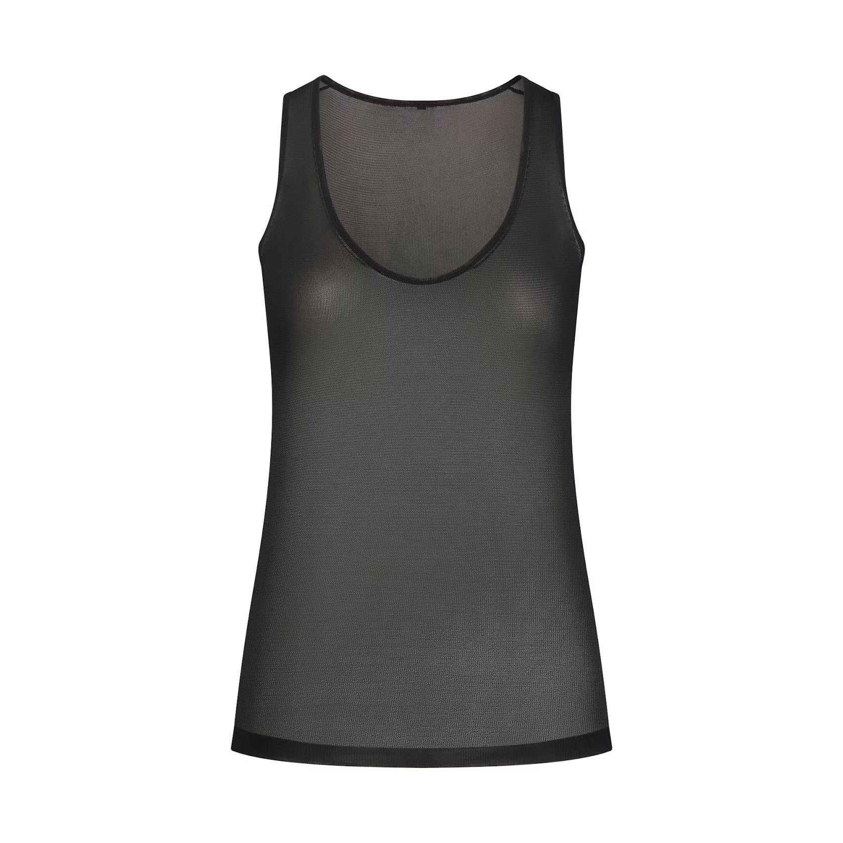 SLINKY KNIT SCOOP TANK| OBSIDIAN