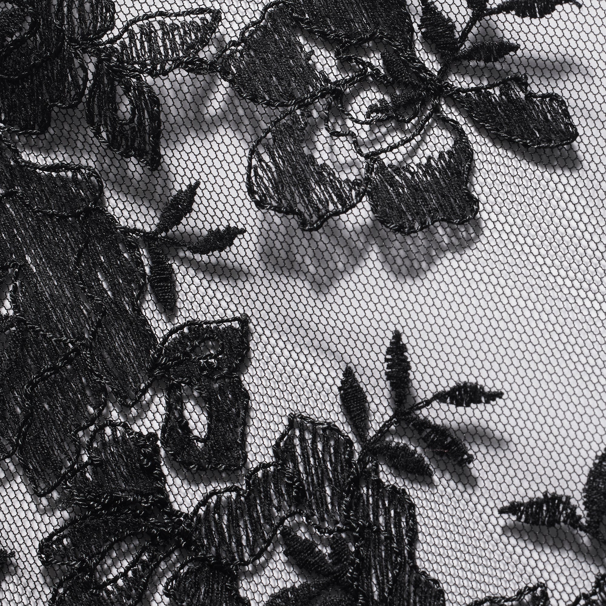 EMBROIDERED LINGERIE UNLINED CORSET | ONYX ADDITIONAL FABRIC DETAILS