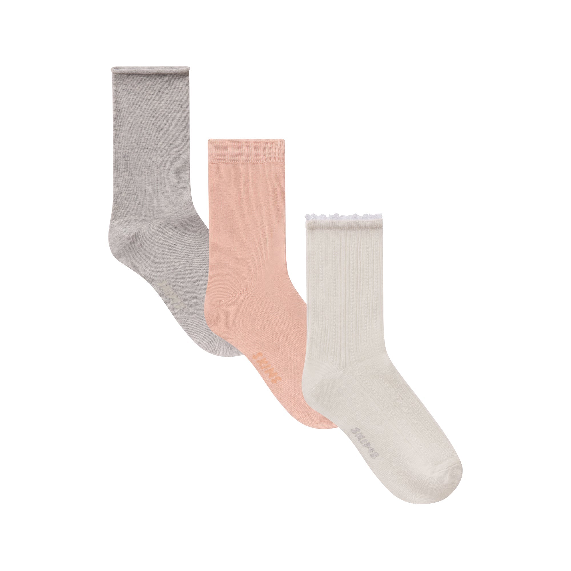 VALENTINES SOCK 3-PACK | MARBLE PRIMROSE MULTI FLAT ON A WHITE BACKGROUND