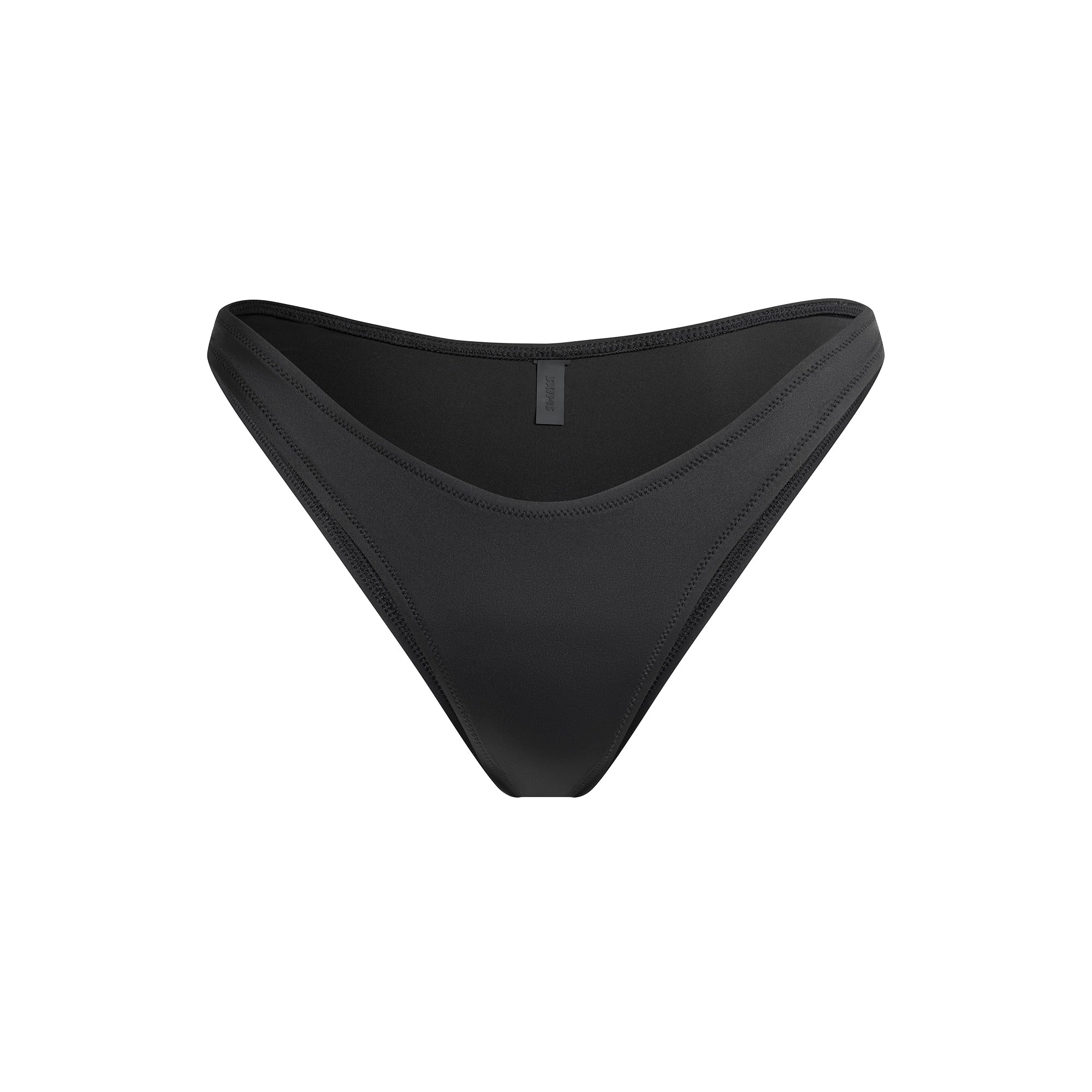SIGNATURE SWIM TANGA BIKINI BOTTOM | ONYX FLAT ON A WHITE BACKGROUND | FLT