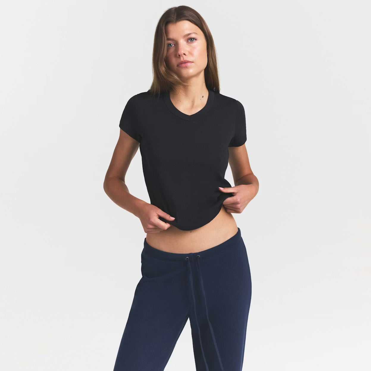 WORN IN JERSEY BABY V NECK TEE | WASHED ONYX