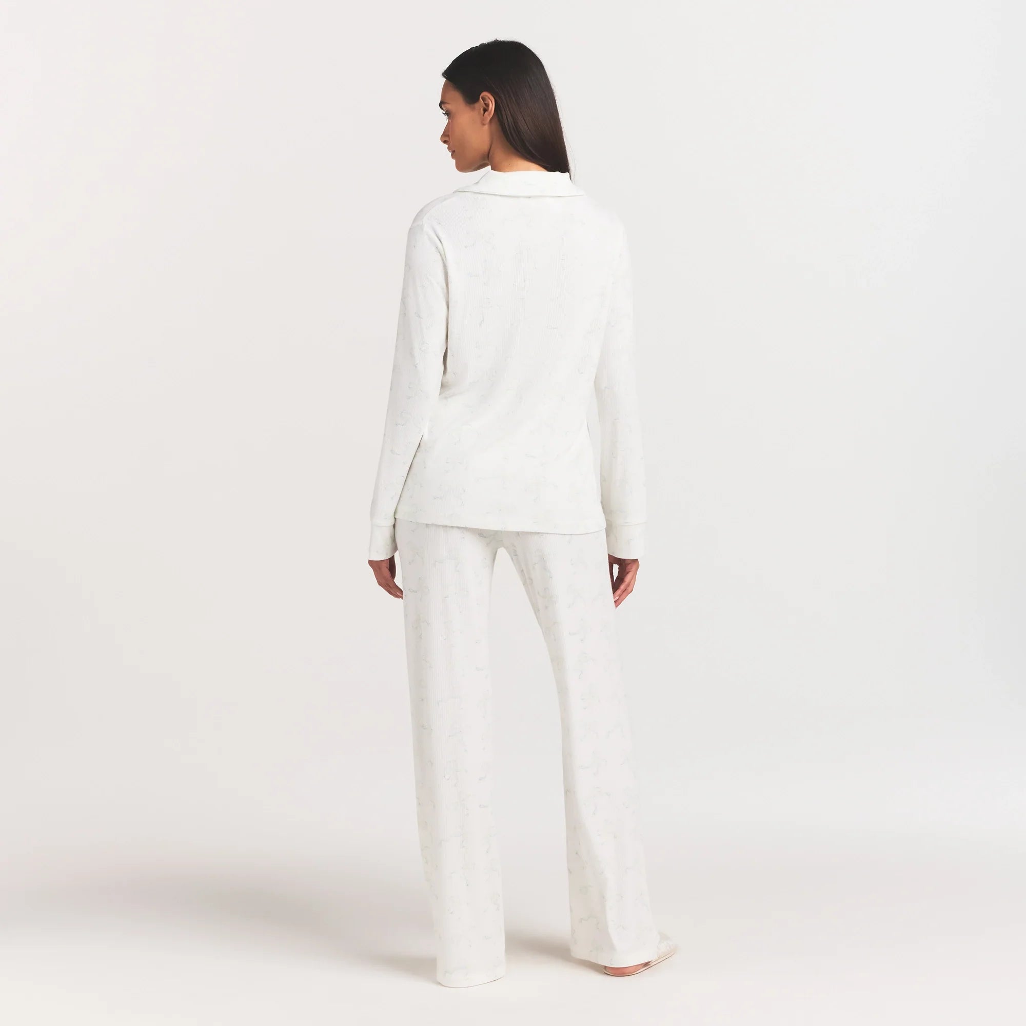 SOFT LOUNGE SLEEP SET | IVORY PEARL BOWS PRINT