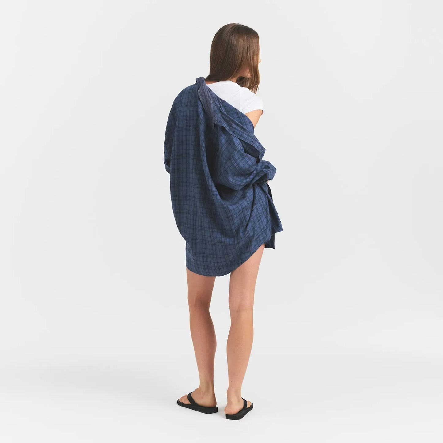 WASHED FLANNEL OVERSIZED BUTTON DOWN | GRAPHITE PLAID
