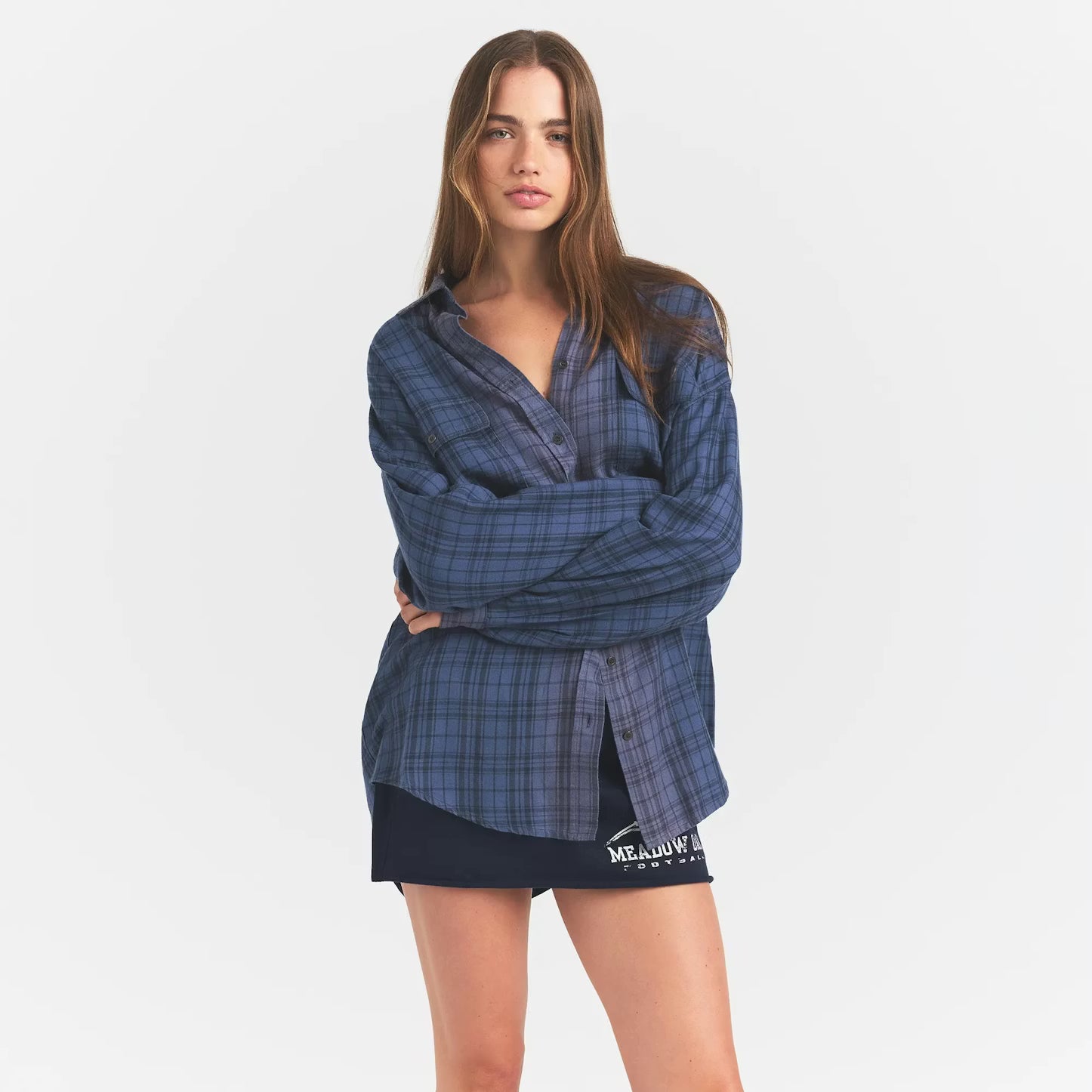 WASHED FLANNEL OVERSIZED BUTTON DOWN | GRAPHITE PLAID