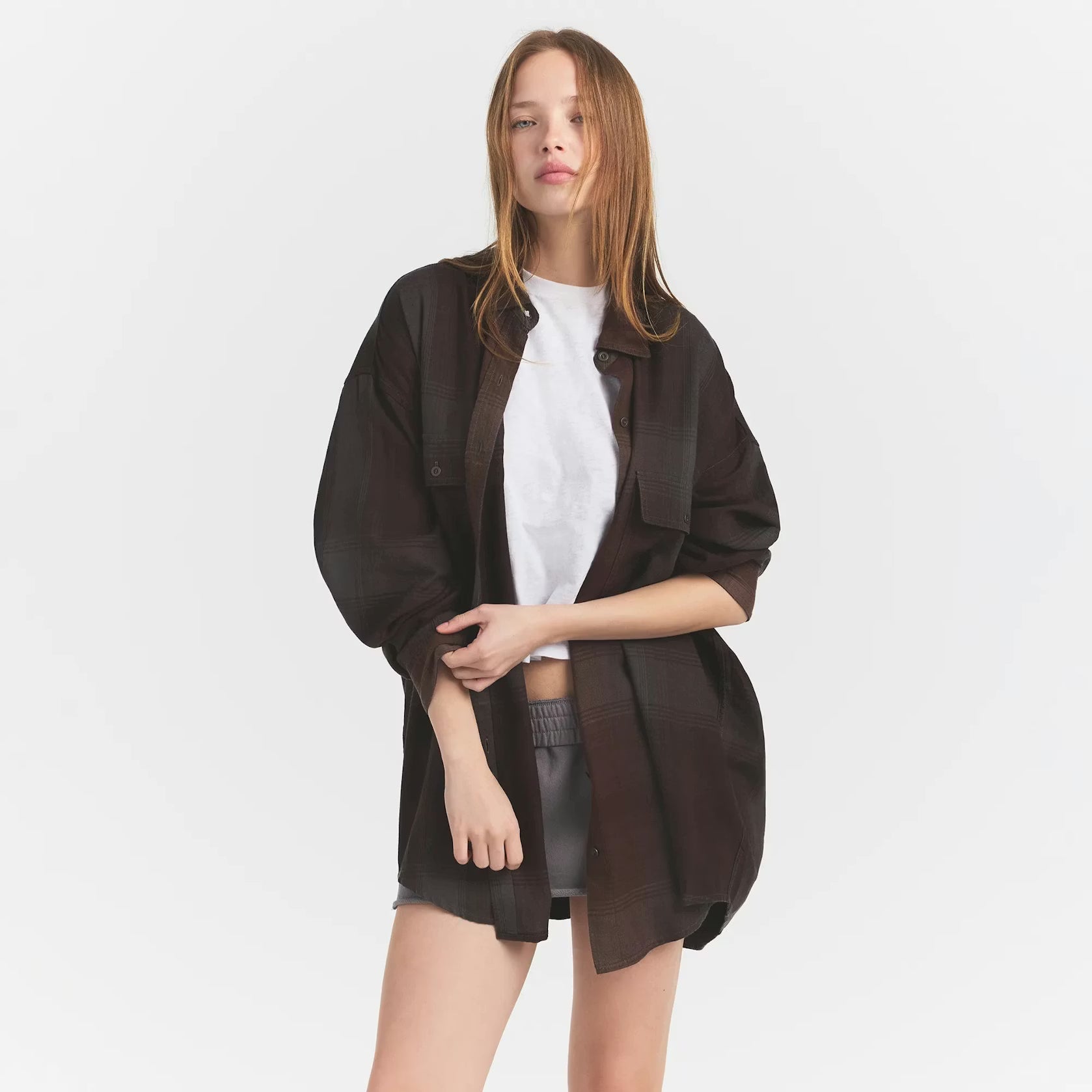 WASHED FLANNEL OVERSIZED BUTTON DOWN | PHOENIX SHADOW PLAID