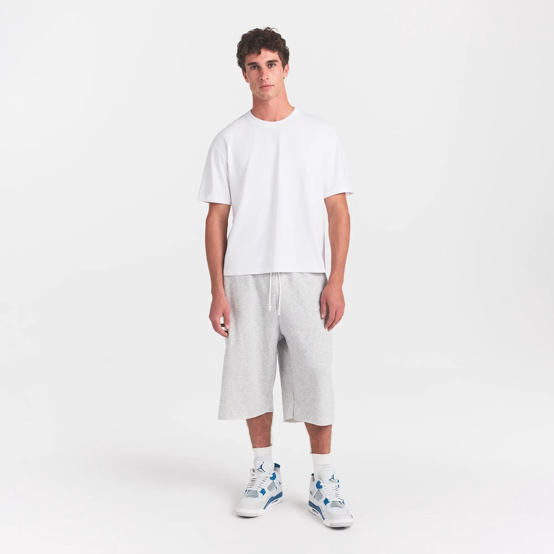 HEAVYWEIGHT COTTON MENS CROPPED CREW NECK | CHALK