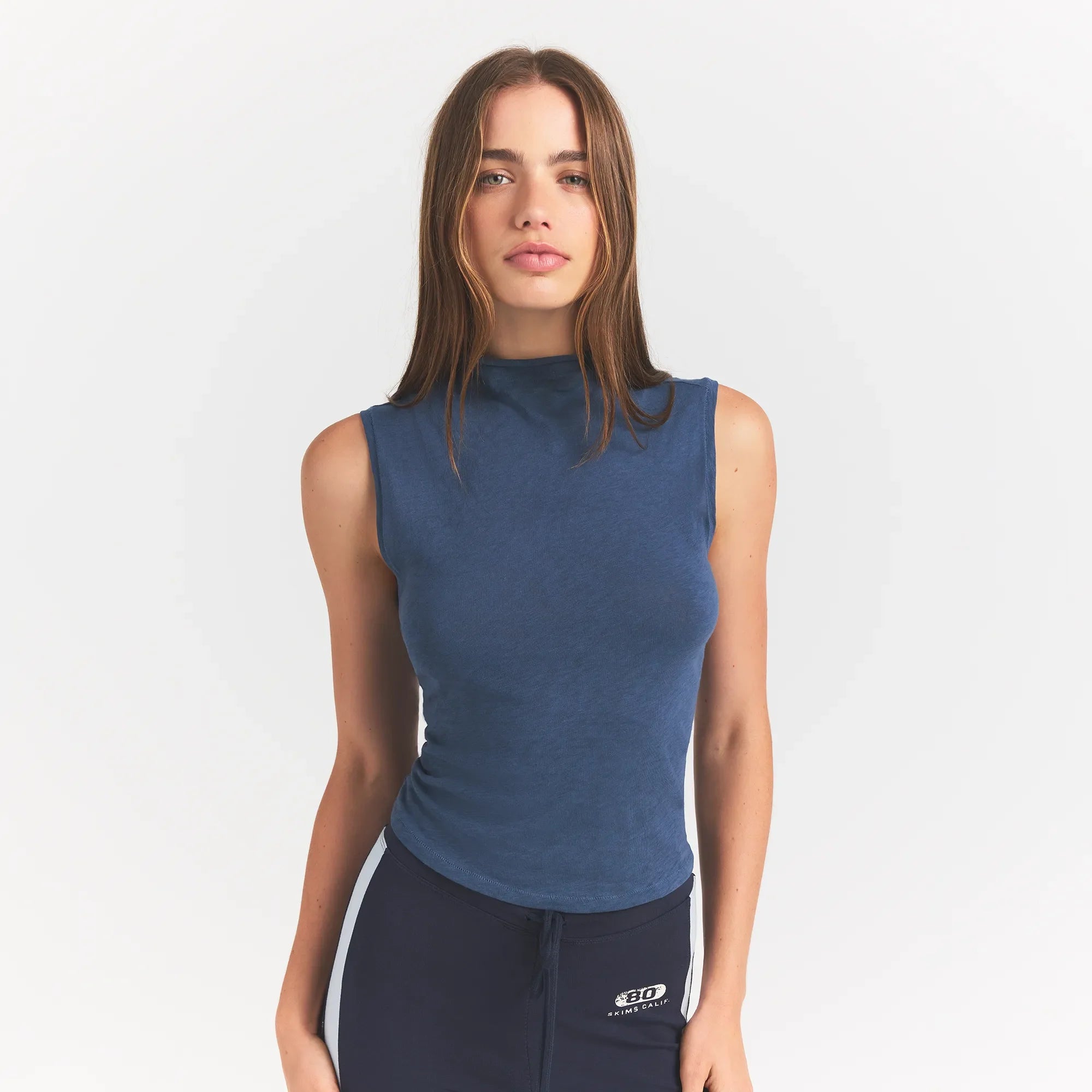 WORN IN JERSEY MOCK NECK TOP | INDIGO