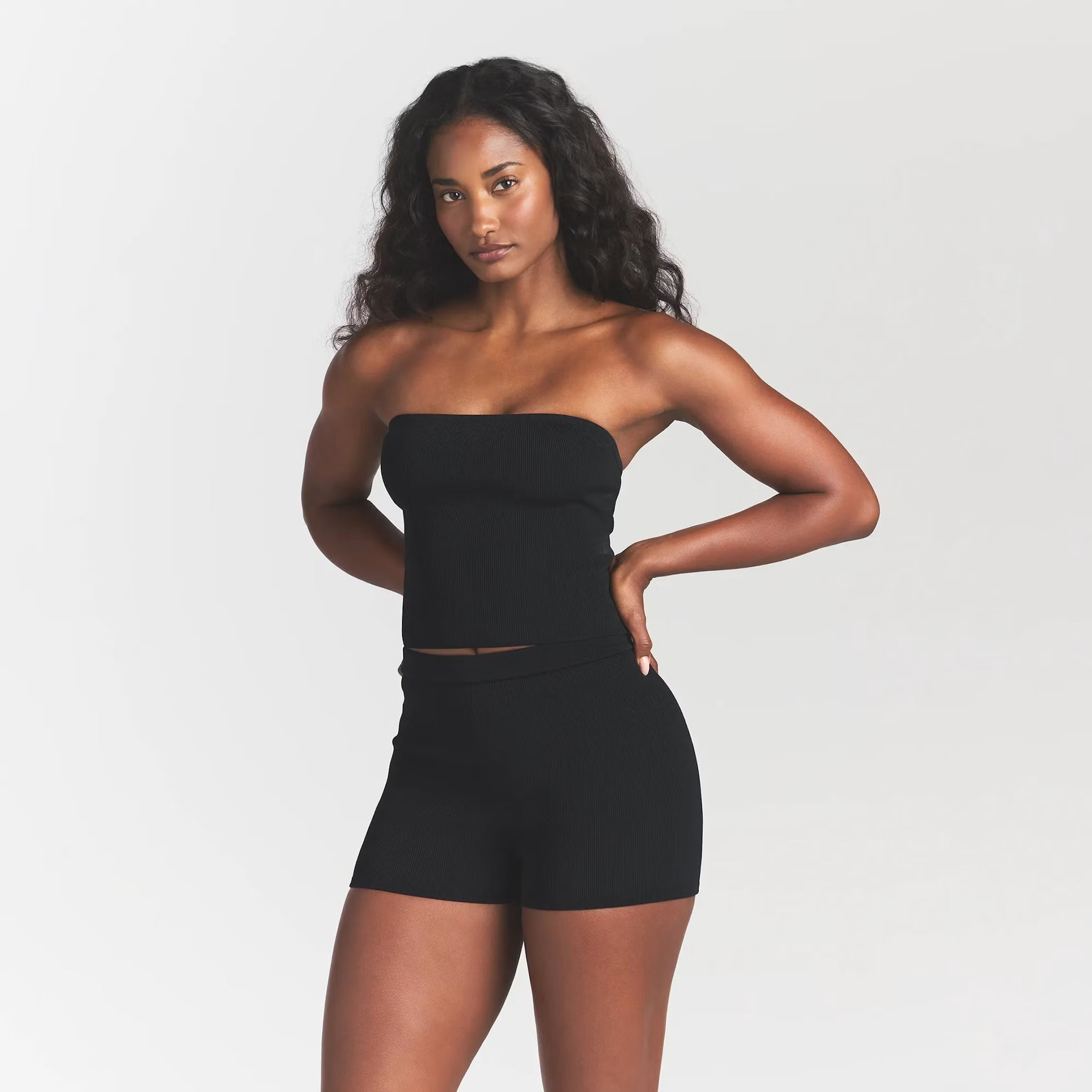 REFINED KNIT TUBE TOP | OBSIDIAN