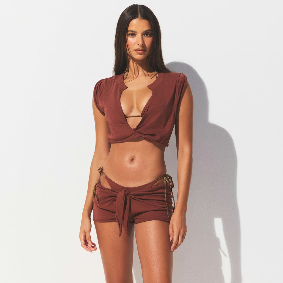 COTTON COVER-UPS SHORT | HENNA