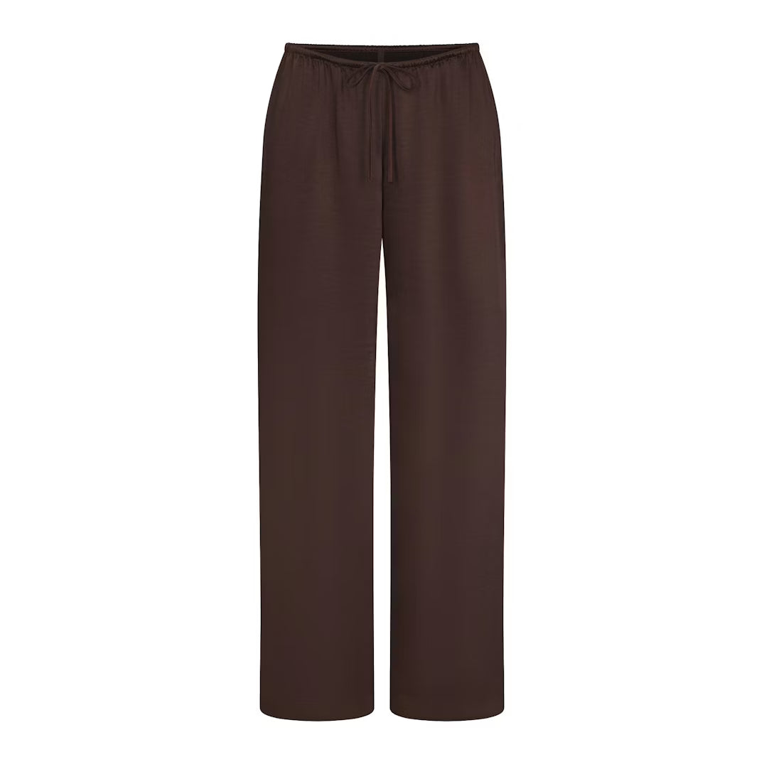 LIGHTWEIGHT SATIN PANT | ESPRESSO